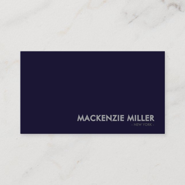 Carte De Visite Minimalist Two-Tone Navy Blue & White (Devant)
