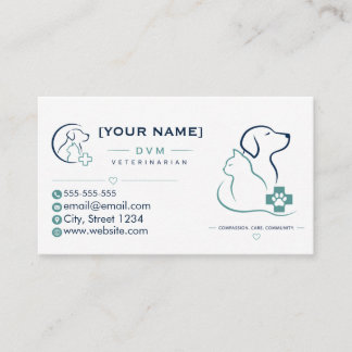 Carte De Visite Minimalist Veterinarian Business Card 