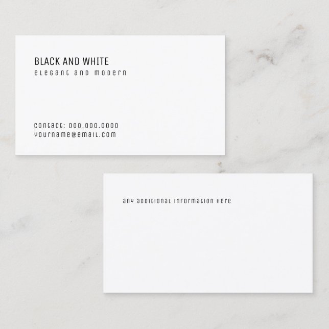 Carte De Visite minimaliste (Devant / Derrière)