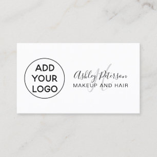 Carte De Visite Minimaliste ajouter votre logo noir blanc cheveux 