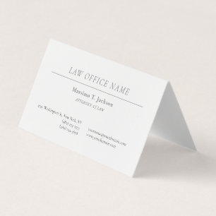Carte De Visite Minimaliste Avocat de droit Bureau d'avocat simple