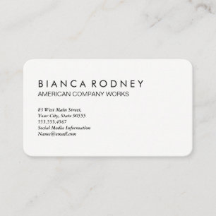 Carte De Visite Minimaliste blanc clair et gris