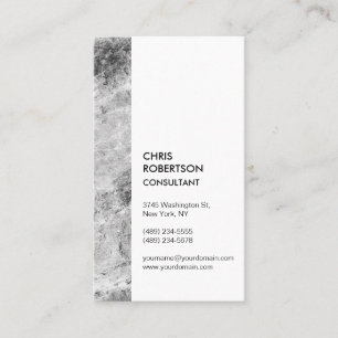 Carte De Visite Minimaliste blanc gris vertical moderne