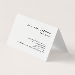 Carte De Visite Minimaliste blanc pur traditionnel