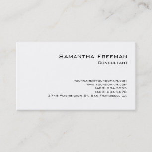 Carte De Visite Minimaliste blanc pur traditionnel