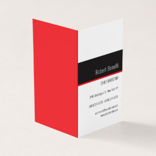 Carte De Visite Minimaliste Blanc Rouge Gris Moderne Perle