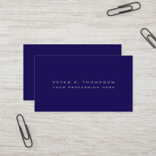 Carte De Visite Minimaliste bleu foncé masculin