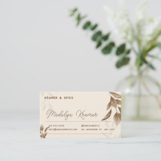 Carte de visite minimaliste Boho Beige