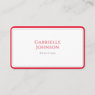 Carte De Visite Minimaliste Cerise Rouge Simple Gras Élégant
