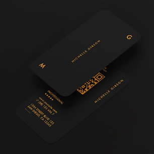 Carte De Visite Minimaliste Construction Entreprise Orange Noir