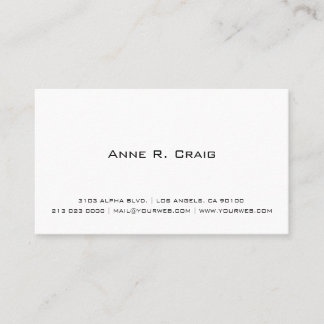 Carte de visite minimaliste contemporain