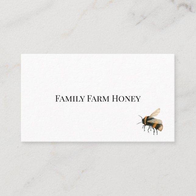 Carte de visite minimaliste d'abeilles (Devant)