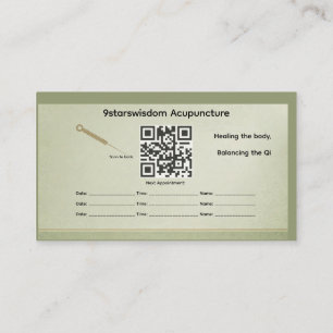 Carte de visite minimaliste d'acupuncture élément 