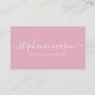 Carte De Visite Minimaliste d'affaires Simple Moderne Rose Poussié