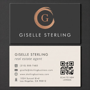 Carte de visite minimaliste d'agent immobilier ave