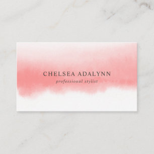 Carte De Visite Minimaliste d'aquarelle rose Ombre