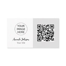 Carte de visite minimaliste de code QR avec logo