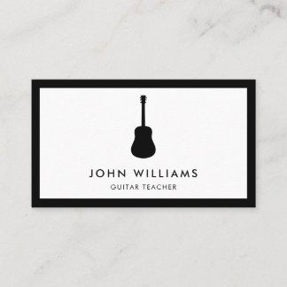 Carte De Visite Minimaliste de guitare acoustique de musicien