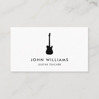 Carte De Visite Minimaliste de guitare de musicien moderne
