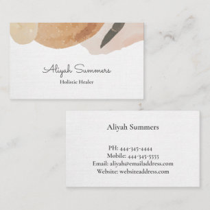 Carte de visite minimaliste de lin Boho Classy