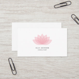 carte de visite minimaliste de lotus roses