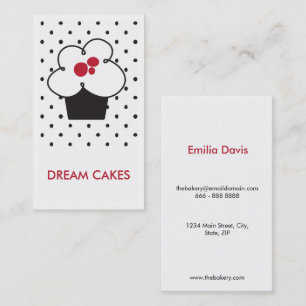 Carte de visite minimaliste de petit gâteau de