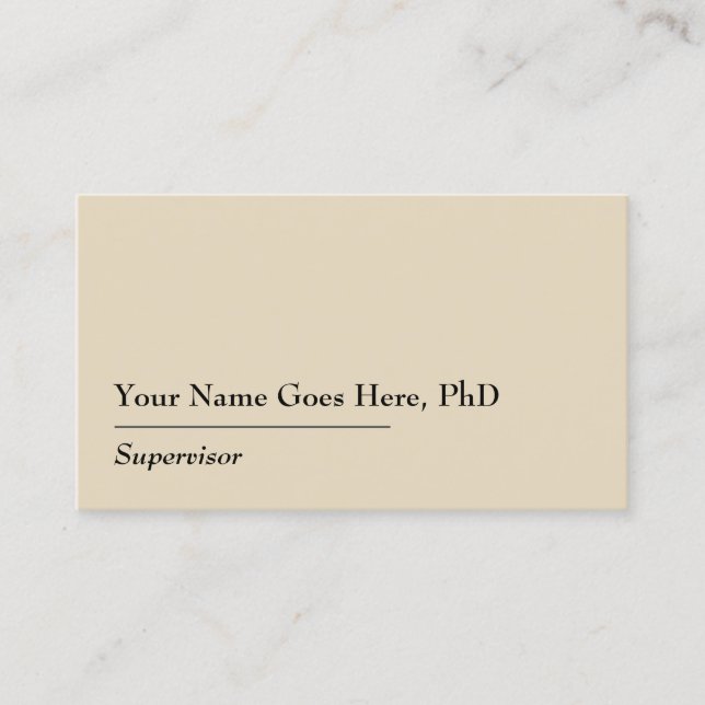 Carte de visite minimaliste de surveillant (Devant)