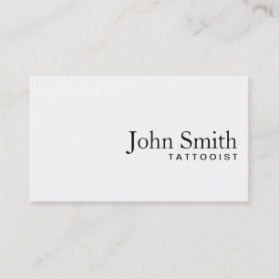 Carte de visite minimaliste de tatouage blanc clai