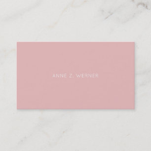 Carte De Visite minimaliste du minimaliste. son élégant rose