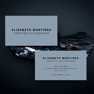 Carte De Visite Minimaliste Dusty Blue Moderne Professionnel Perso