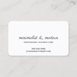 Carte De Visite minimaliste, élégant et moderne blanc professionne