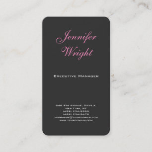 Carte De Visite Minimaliste élégant moderne gris rose féminin