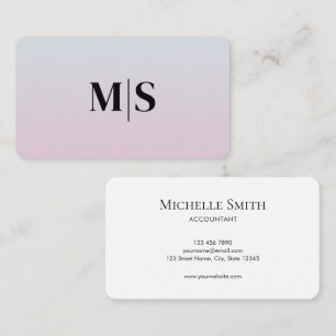 Carte De Visite Minimaliste Élégant Monogramme Initiale Comptable