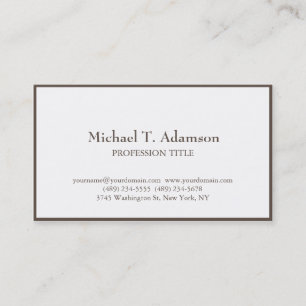 Carte De Visite Minimaliste Élégant Plaque Simple Blanc