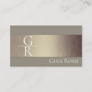 Carte De Visite Minimaliste en or beige et Rose