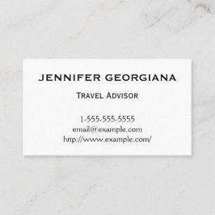 Carte de visite minimaliste et classique de Travel