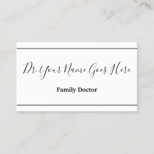 Carte de visite minimaliste et médecin de famille