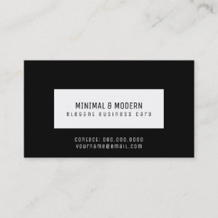 Carte De Visite minimaliste et moderne élégant noir