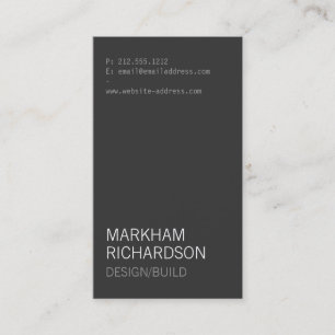 Carte de visite minimaliste et moderne gris foncé