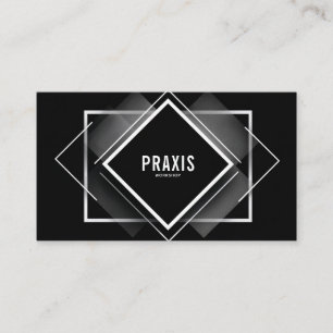 Carte De Visite Minimaliste Géométrique Diamant Moderne Noir Blanc