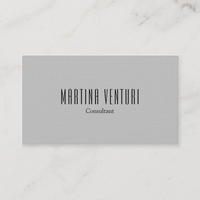 Carte De Visite Minimaliste Gris Professionnel Gris Argent (Devant)
