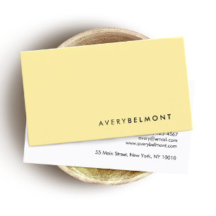 Carte De Visite Minimaliste Jaune Professionnel Moderne
