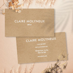 Carte De Visite Minimaliste Kraft Modern Professional