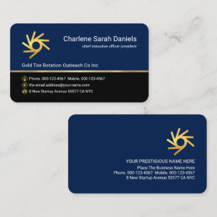 Carte De Visite Minimaliste Lignes Dorées Simples PDG Fondateur