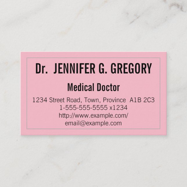Carte de visite minimaliste Médicale (Devant)