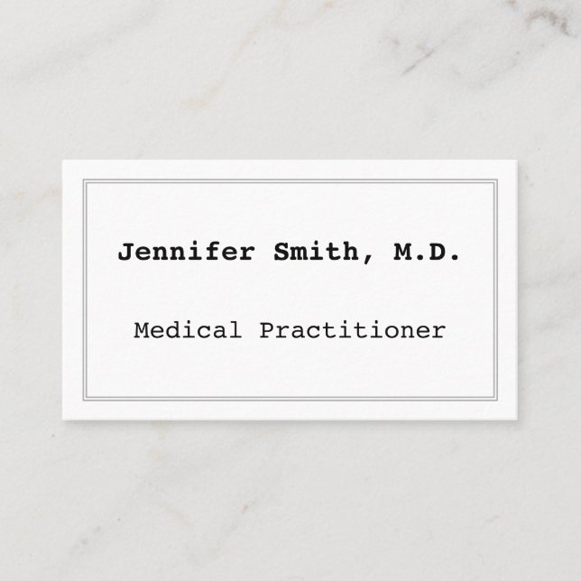 Carte de visite minimaliste Médicale praticien (Devant)
