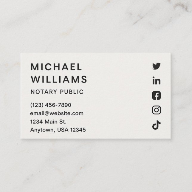 Carte de visite minimaliste moderne (Devant)