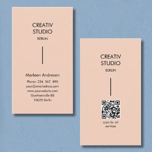 Carte De Visite Minimaliste Moderne Abricot Beige Noir