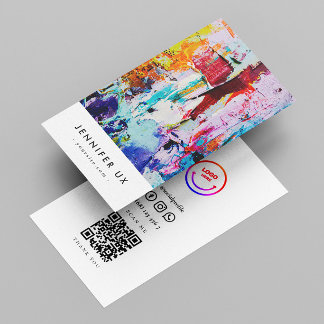 Carte De Visite Minimaliste moderne Artiste professionnel Qr Code