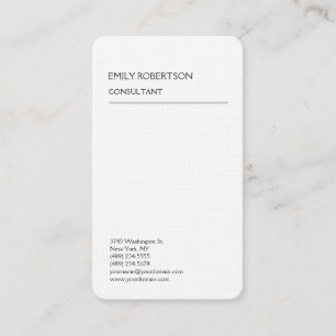 Carte De Visite Minimaliste moderne blanc noir simple simple de